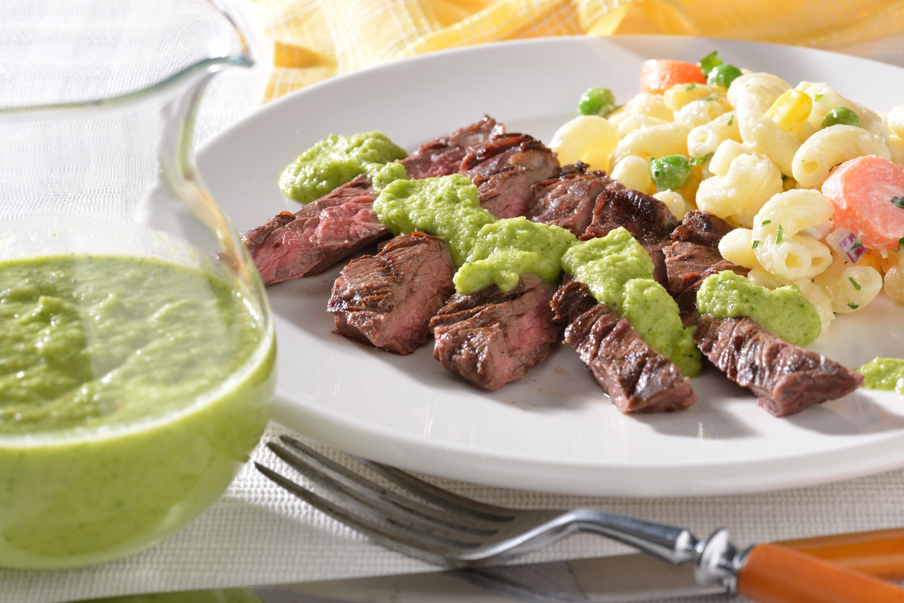 Skirt Steak with Broccoli Chimichurri Birdseye
