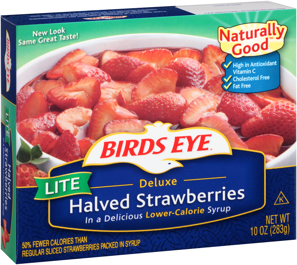 Birds Eye Deluxe Lite Halved Strawberries in a Lower-Calorie Syrup